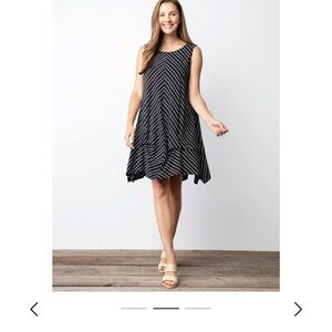 Habitat Paris Dress – Black & White Chevron Stripes – Size Small – NWT